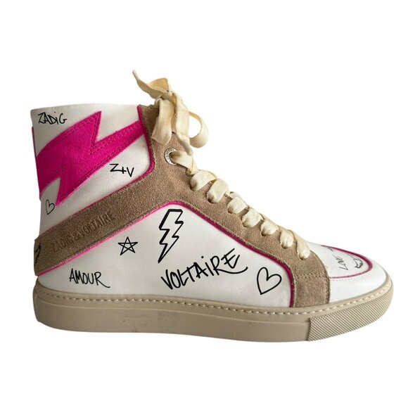 🆕 Zadig & Voltaire High Flash Sneakers in Paradise - Picture 1 of 9